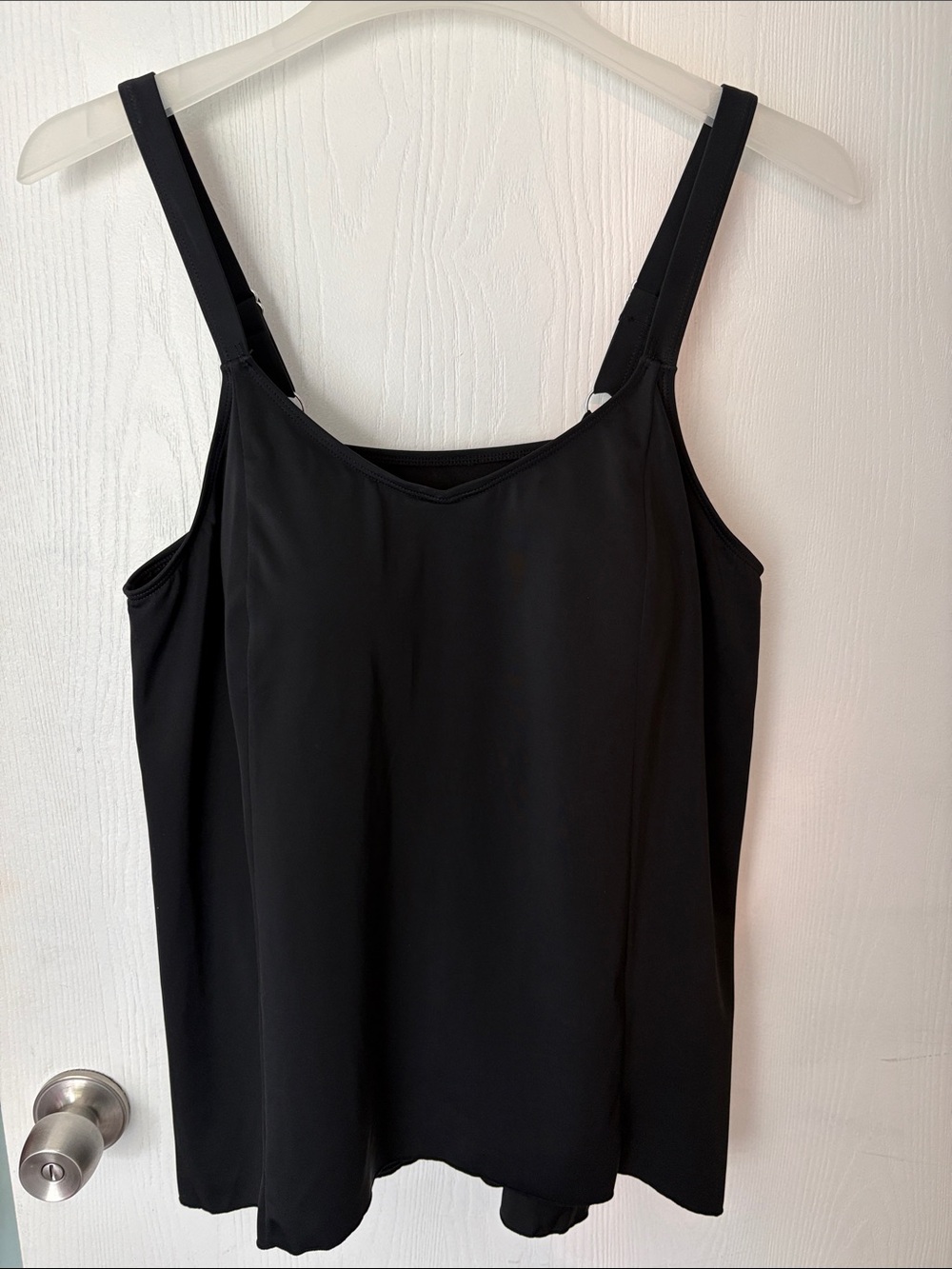 Women's Black Swim Cami with Adjustable Straps